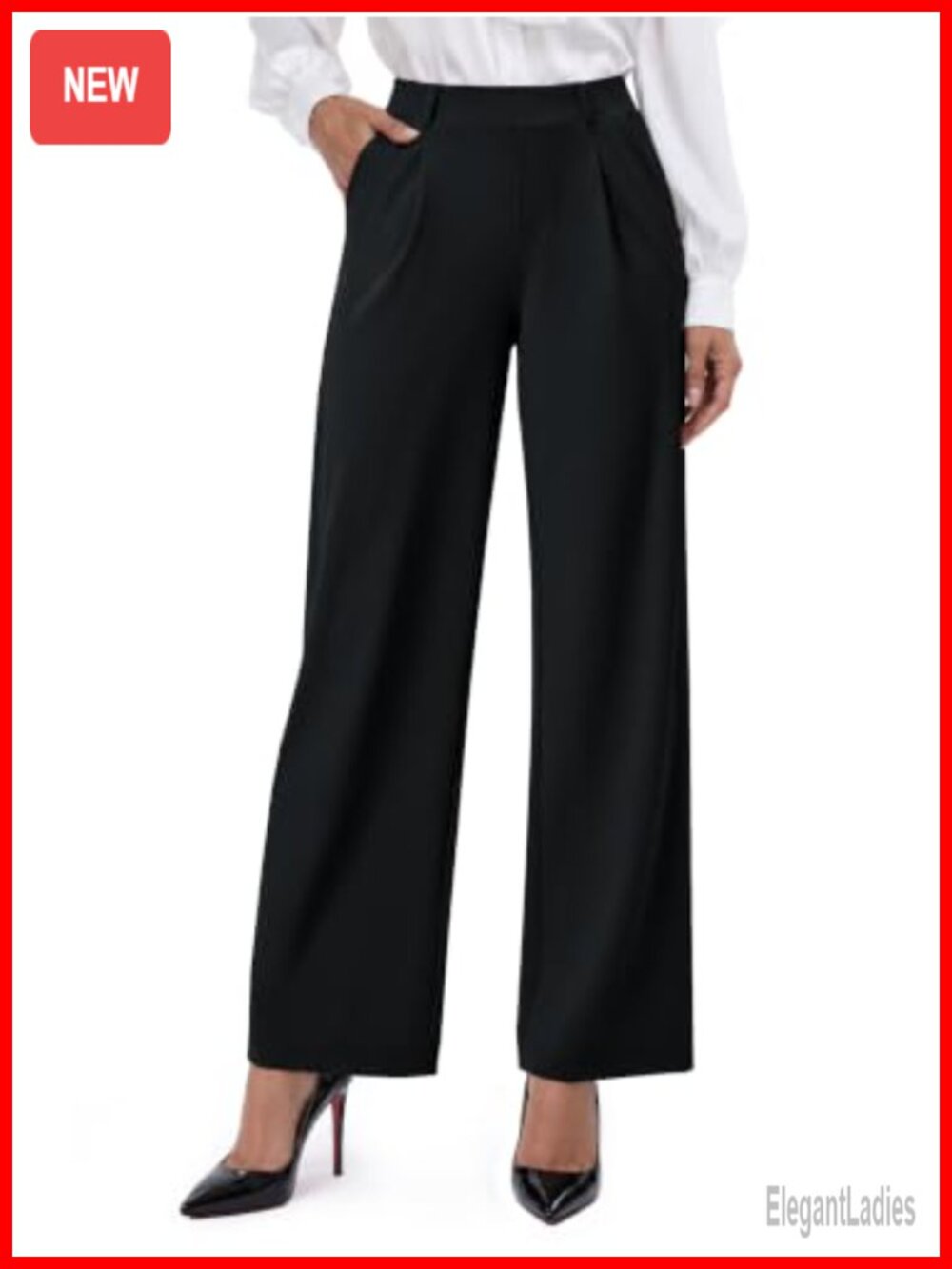 Wide Leg Pull On Dress Pants Tall 32" 34" 36" Inseam Stretch Work